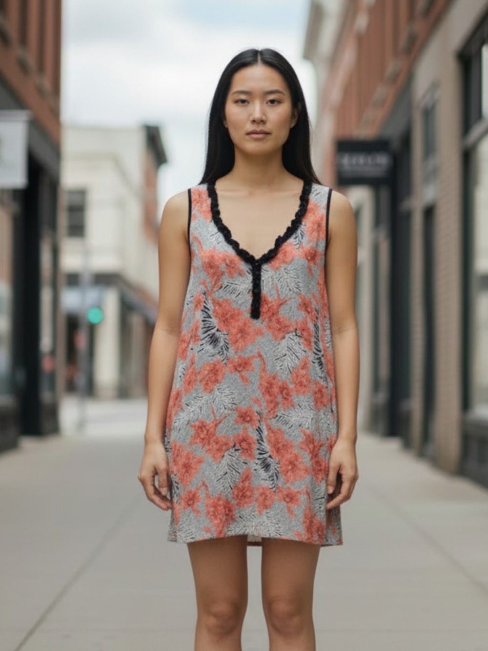 Loco Lindo Floral Mini Dress L